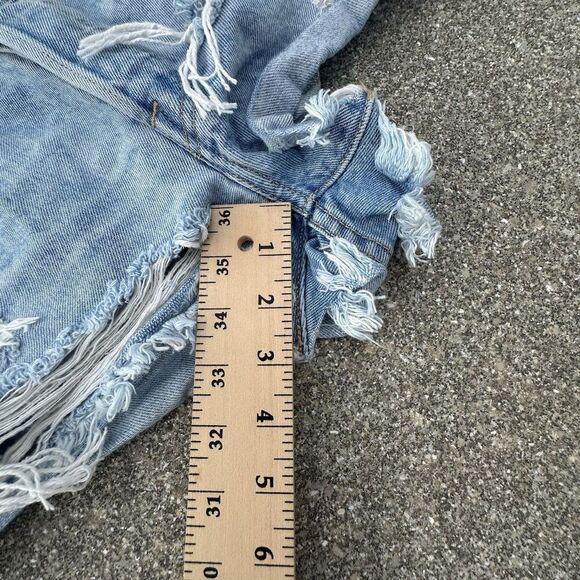 Levis 501 Premium Cut Off Jean Shorts Womens 26x3 Blue Button Fly Festival Denim - Picture 5 of 10